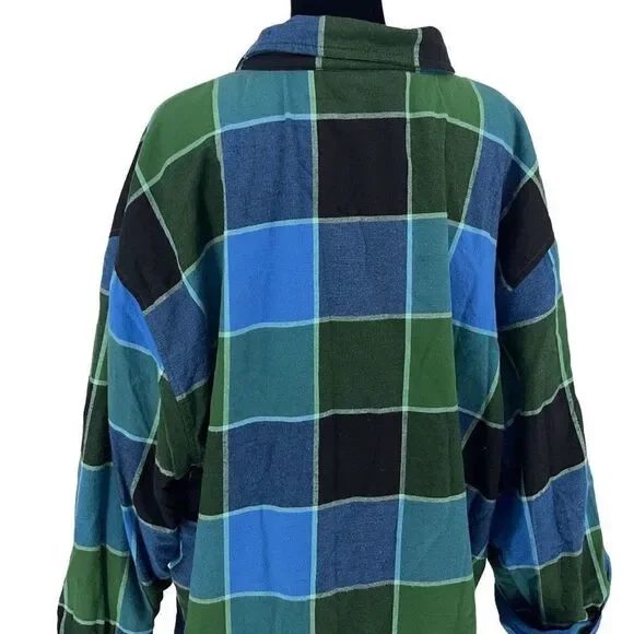 Levi’s Straus Men’s Unisex Gold Tab Jackson Plaid Shacket Size‎ XL Blue Green - Picture 5 of 10